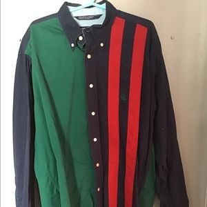 Nautica Color Block Shirt Vintage 90s